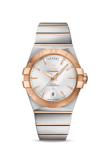 Omega Constellation Co-Axial 38 Co-Axial Day-Date Stainless Steel / Red Gold / Silver